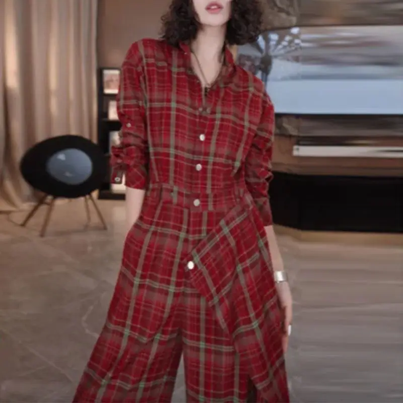 

Trendy Playful Cheered High Waist Wide Leg Jumpsuit Spring Autumn New Arrival Color Blo Ele Faionable Onesie