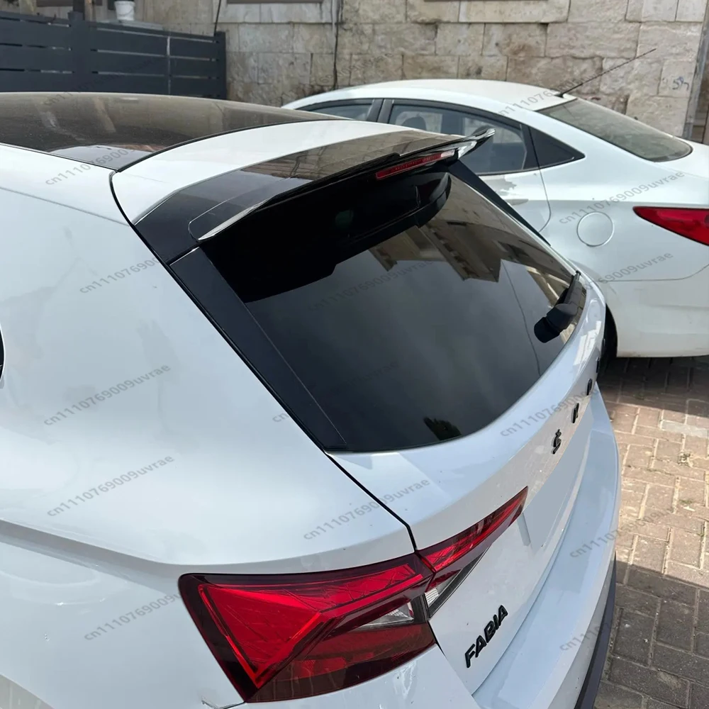Gloss Black Rear Trunk Spoiler Top Wing Cap Exterior Tuning For Skoda Fabia MK4 TSI MPI Monte Carlo 2021 2022 2023 2024 2025