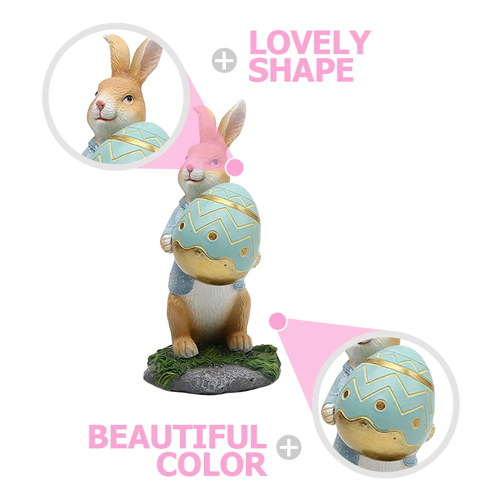 

Premium Resin Bunny Statue Lovely Easter Gift for Family Friends Holiday Party Wedding Festival Decoration Item