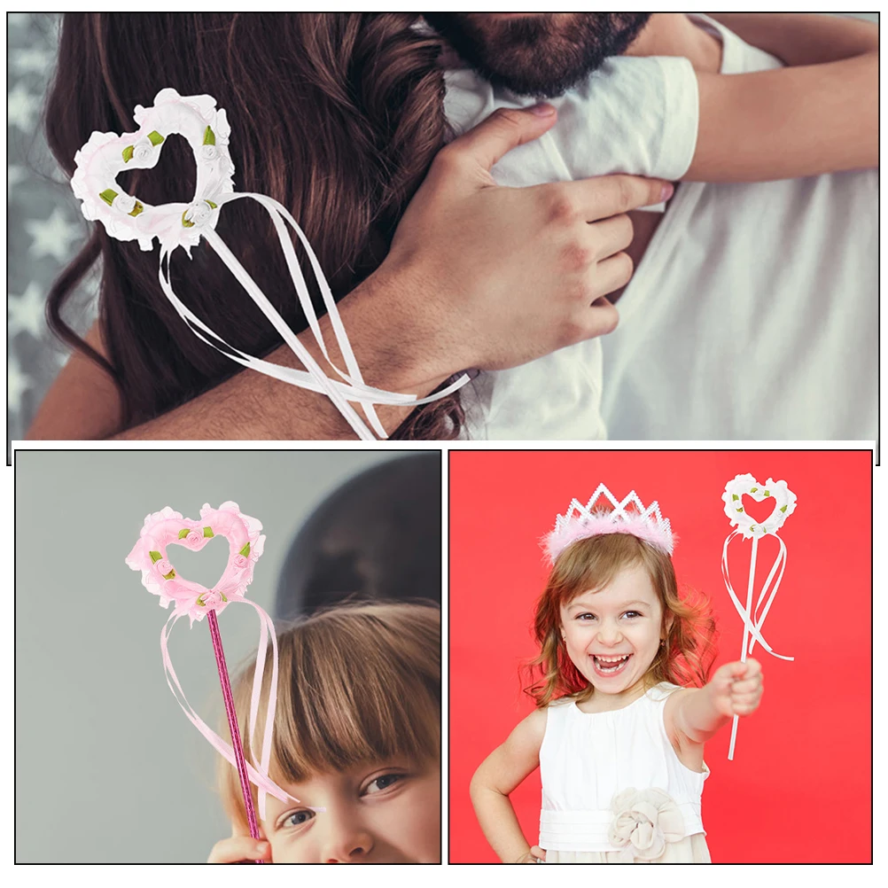 

2pcs Fairy Wand Set Heart Wands Props Lightweight Stage Show Party Favors Gifts Dress Up Halloween Cosplay Sticks