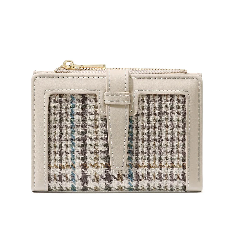 RetroKurze Brieftasche für Frauen Elegante PU Leder Doppel Falten Große Kapazität Multi-Slot ID Dokument Münze Karte Geldbörse Großhandel