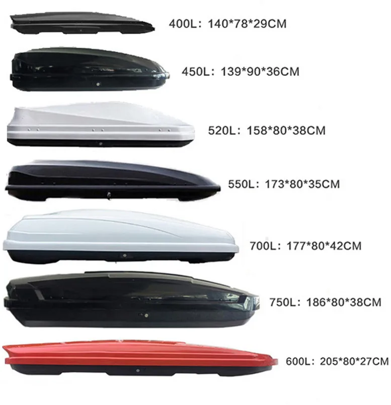 New Arrival ABS Car Roof Storage Box 300-750L Car Roof Top Cargo Boxes Universal Car Roof Luggage Box