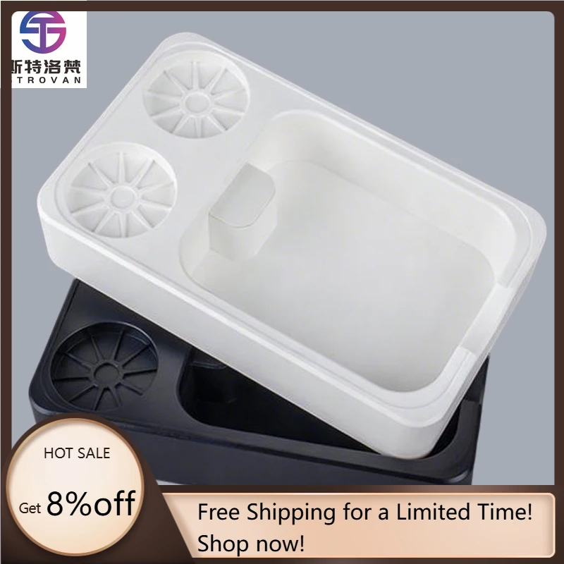 

STLG WJW Black White Color ABS Plastic Container Durable Professional Espresso Portafilter Coffee Grounds Knock Box Tamper Stati