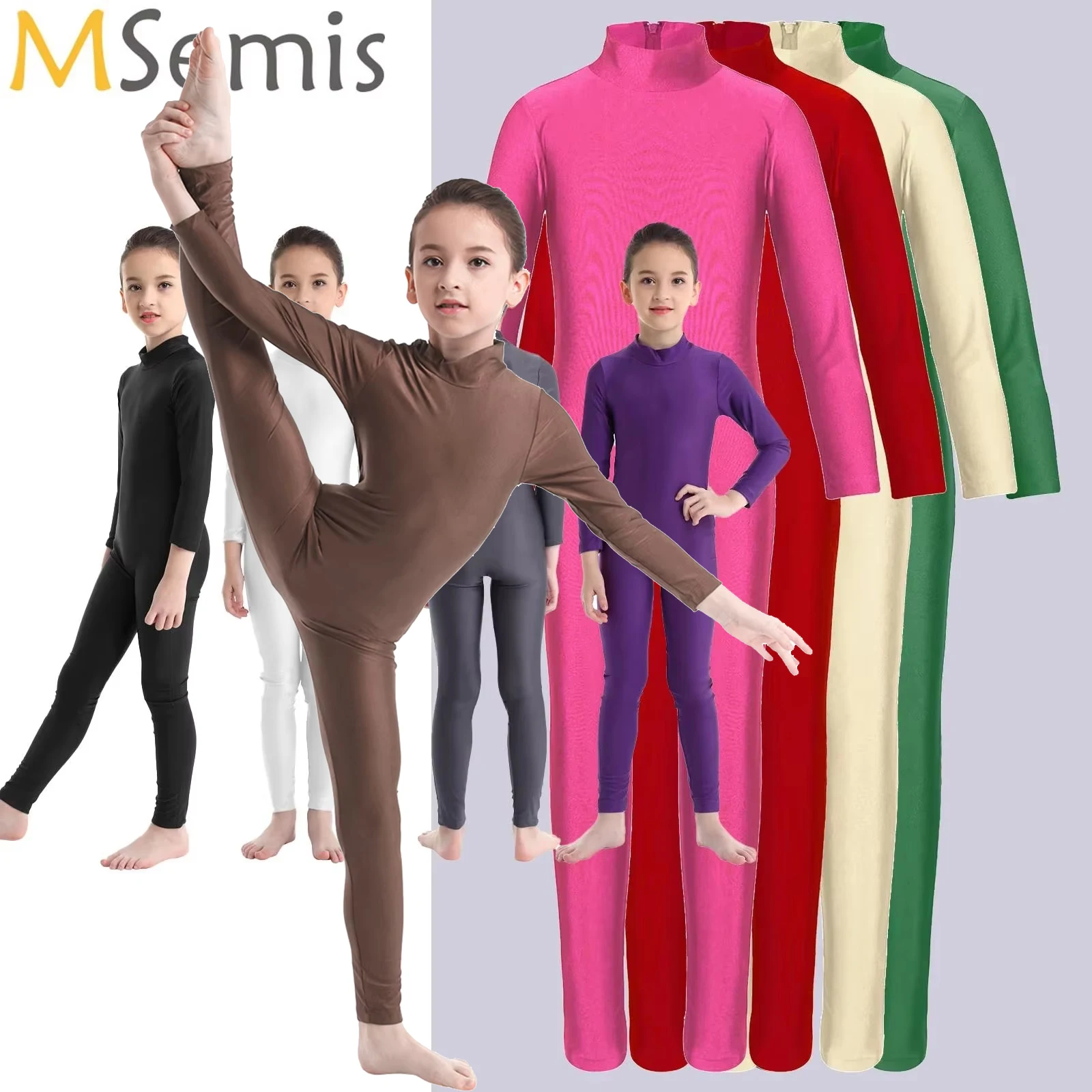 

Kids Ballet Skate Dance Wear Girls Gymnastics Bodysuit Long Sleeve Bodysuit Children Jumpsuit Wear Training Performance Wear