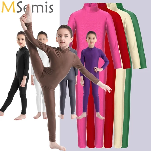 Ropa de baile para patines y Ballet para niños, traje de gimnasia para niñas, mono de manga larga, mono para niños, ropa de entrenamiento y actuación