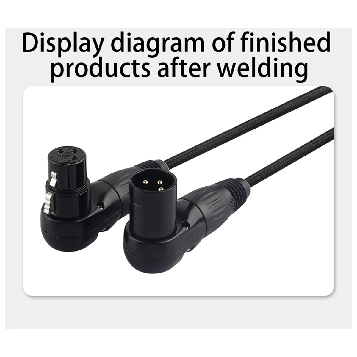 

ABJG-L-Type 3 Pin XLR Male/ Female Connector Mic Cable 90 Degree Audio Wire Connector for Speaker