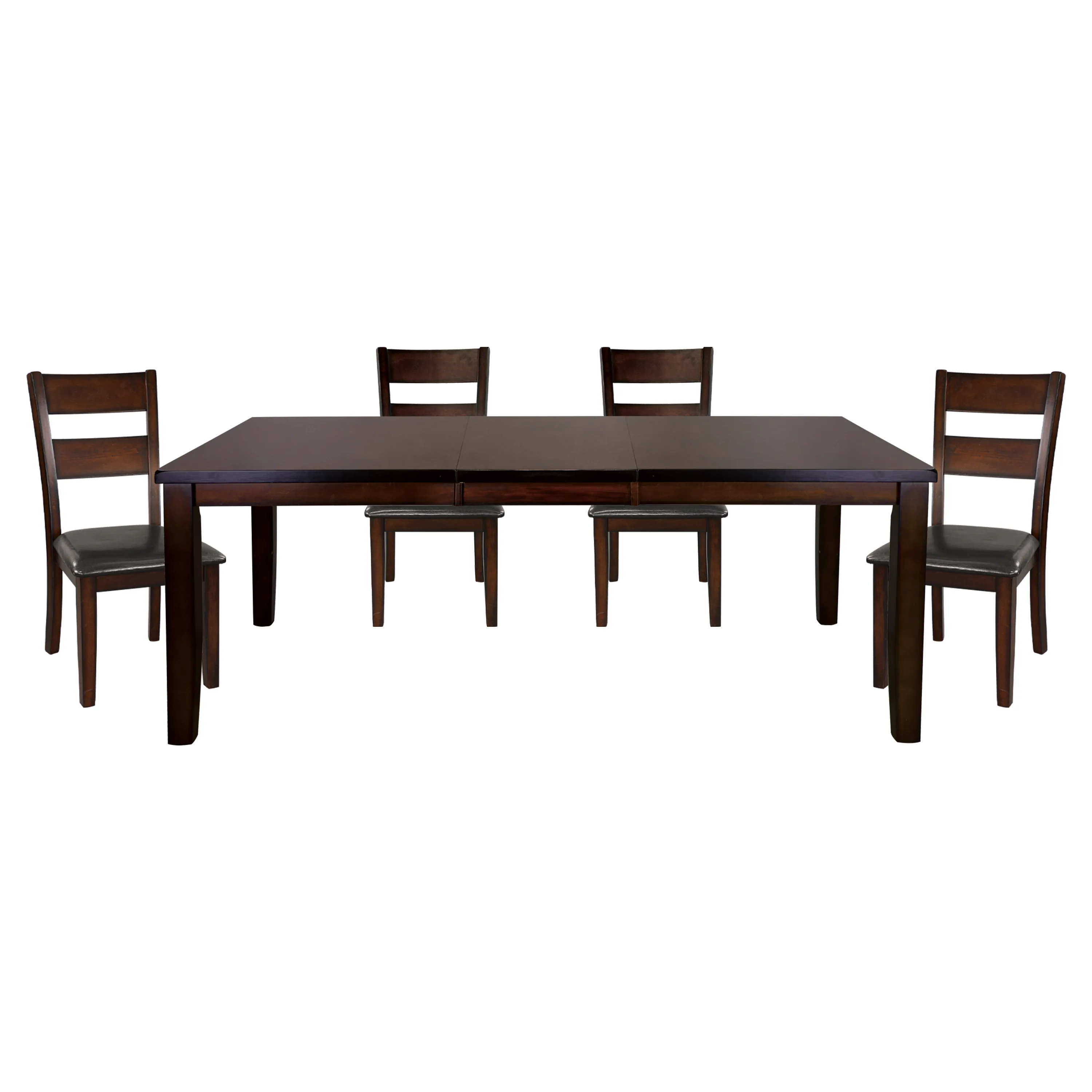 

*Classic Cherry Finish Durable Dining Table with Extension Leaf Mango Veneer Wood Dining Furniture Dining Room