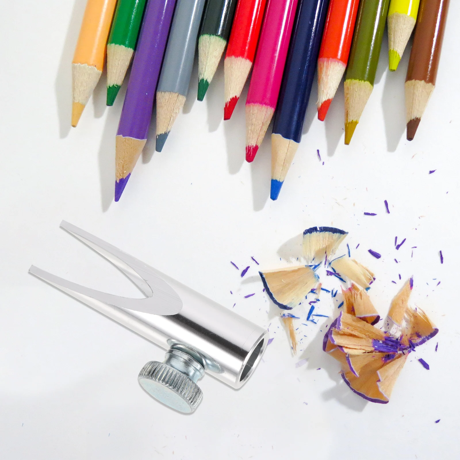 

Portable Pencil Sharpener Compact Metal Dual Hole For Eyebrow Lip Liner Pencils Manual Student Supplies Makeup Tool