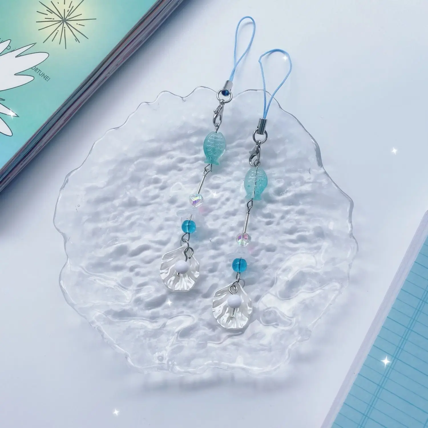 Shell Goldfish Bag Charms Notebook Pendants Keychains