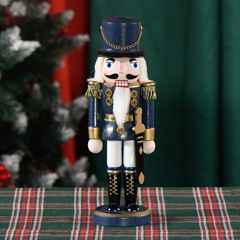 

Christmas Nutcracker Decor Wooden Puppet Xmas Ornament Sturdy Home Office Desktop Decoration Festival Gift