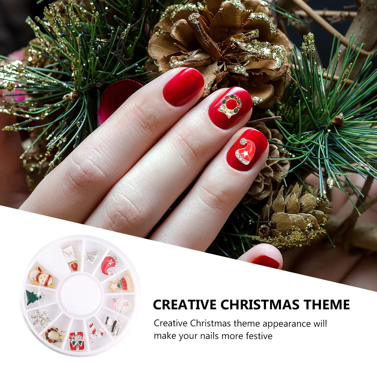 

Инструменты для дизайна ногтей, рождественские принадлежности для украшения маникюра, наклейки, тематические аксессуары