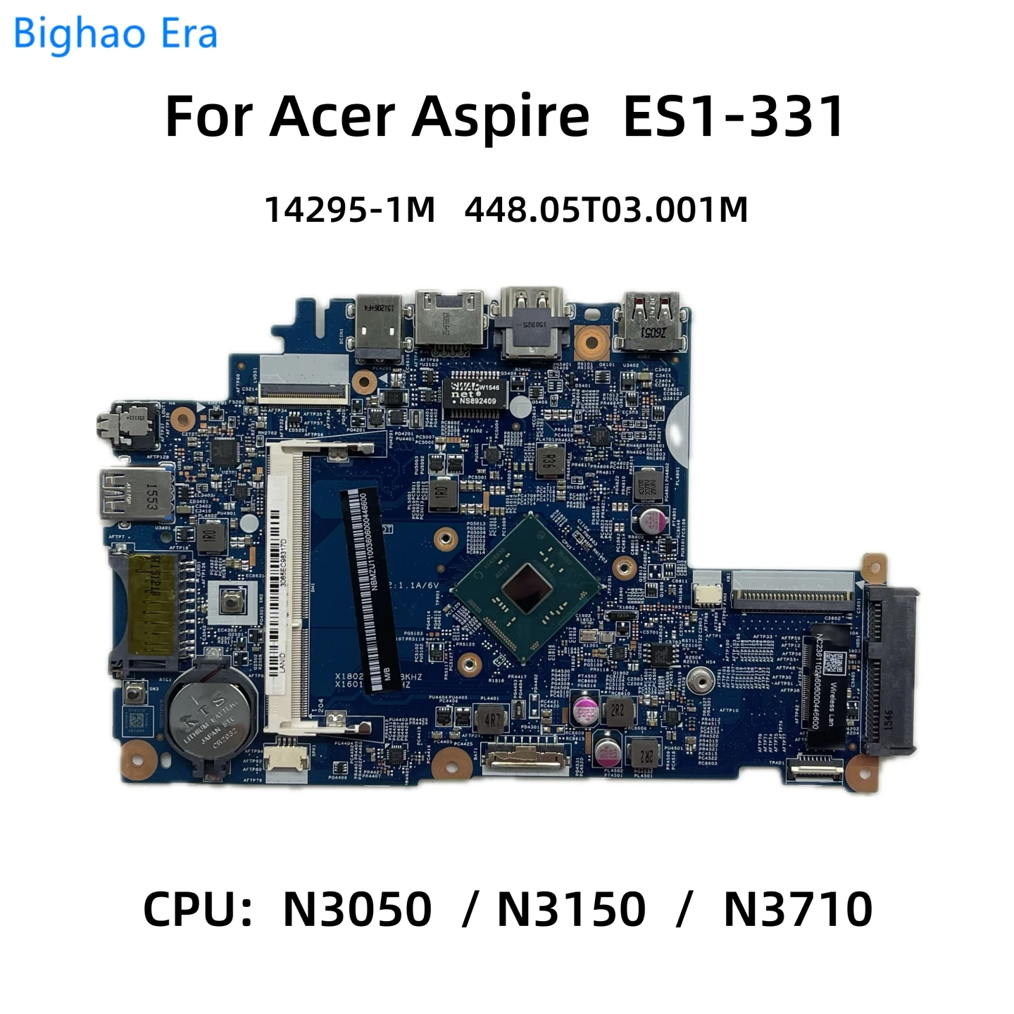para Acer Aspire Es1331 Placa-mãe do Portátil com Inrel N3050 N3160 Cpu 448.05t03.001m 448.05t02.001m 142951m 100 Totalmente Teste