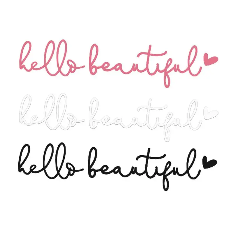 

Hello Beautiful Mirror Decal Waterproof PVC Rearview Mirror Sticker Auto Sticker Hello Beautiful Sign Chic Car Decal Stickers