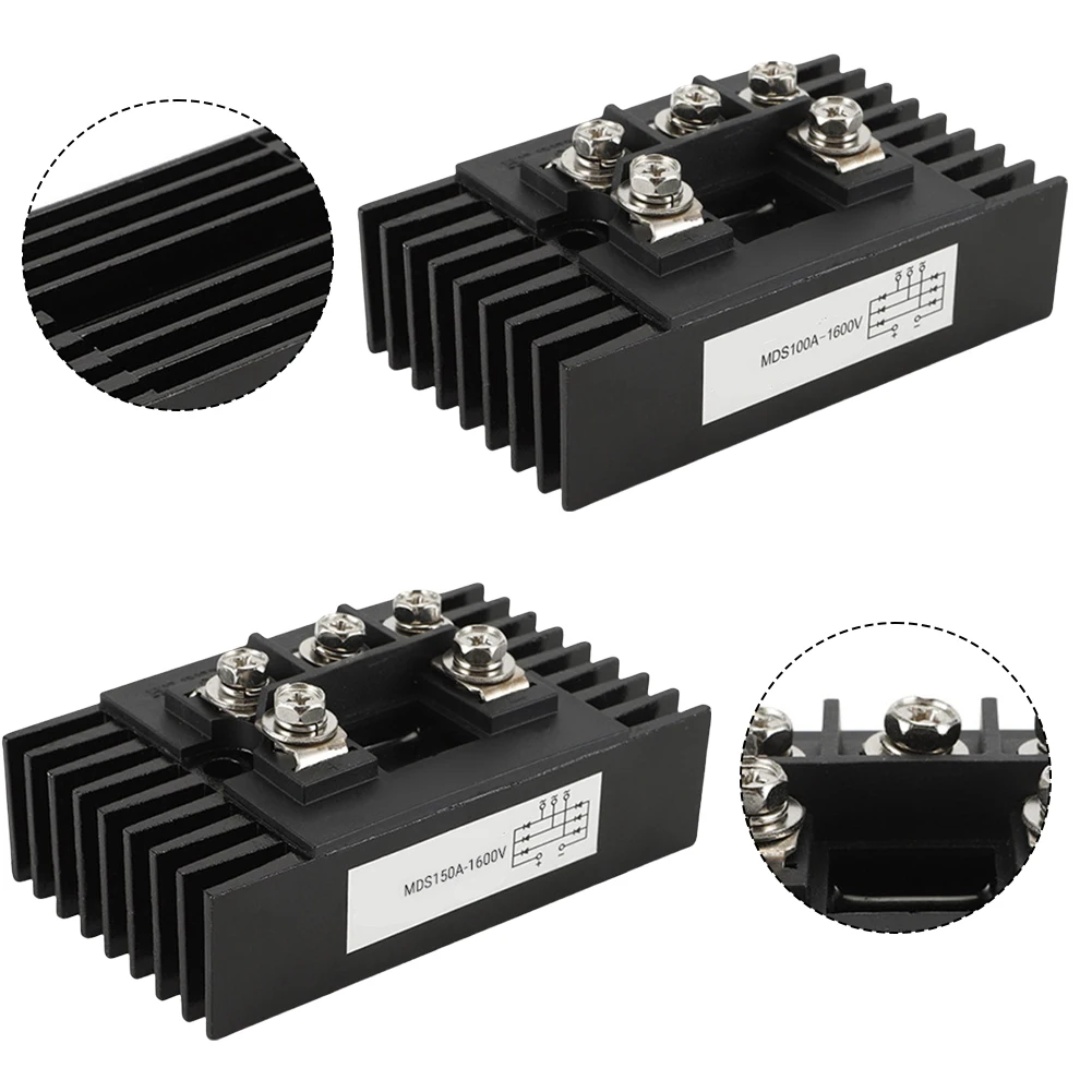 

MDS100A Three-Phase Diode Bridge Rectifier Module With Heatsink Efficient Heat Management Three-phase Diode Bridge Rectifier