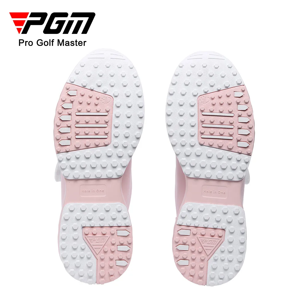 PGM Women\'s Waterproof Sports Shoes Anti Slip Knob Comfortable and Cushioned Nail Free Shoes Cherry Blossom Golf Shoes XZ353