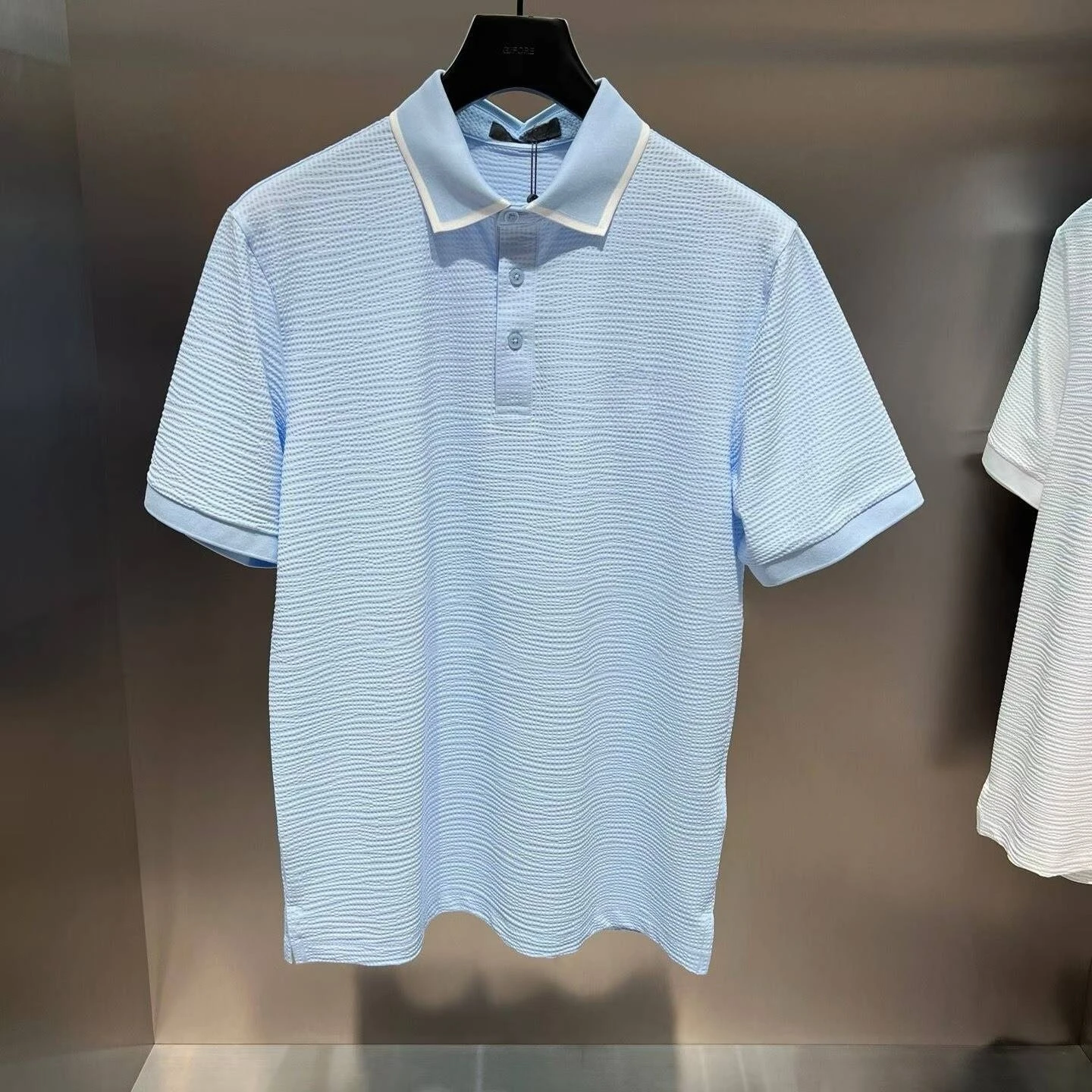 26 Summer Men Golf Polo Shirt Quick Dry Short Sleeve Color Block Logo Collared Tops Versatile Athletic Golf Apparel
