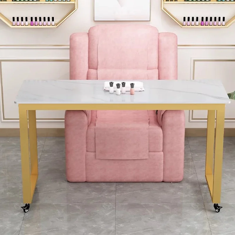 Mesa de salón de manicura y pedicura, mesa de salón profesional, escritorio de uñas de diseñador, muebles de barra de uñas de maquillaje