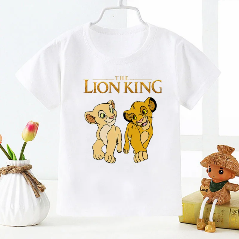 The Lion King Simba T Shirt Kids Boys Clothes White Short Sleev T-shirts Summer Children Clothing Baby Tops 1-12 Years Old