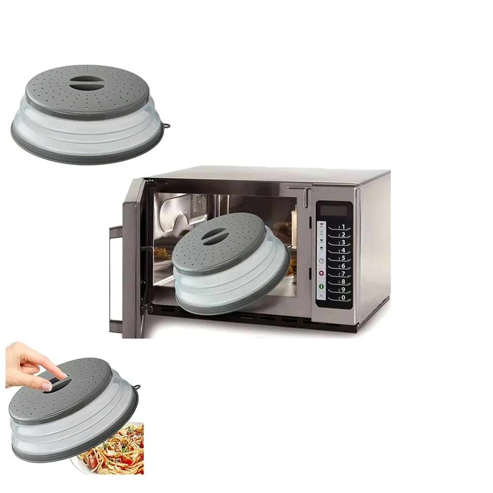 電子レンジプレートカバー-折りたたみ式スプラッターガード蓋-プレート皿ボウル用蒸し器カバー-多目的キッチンガジェット