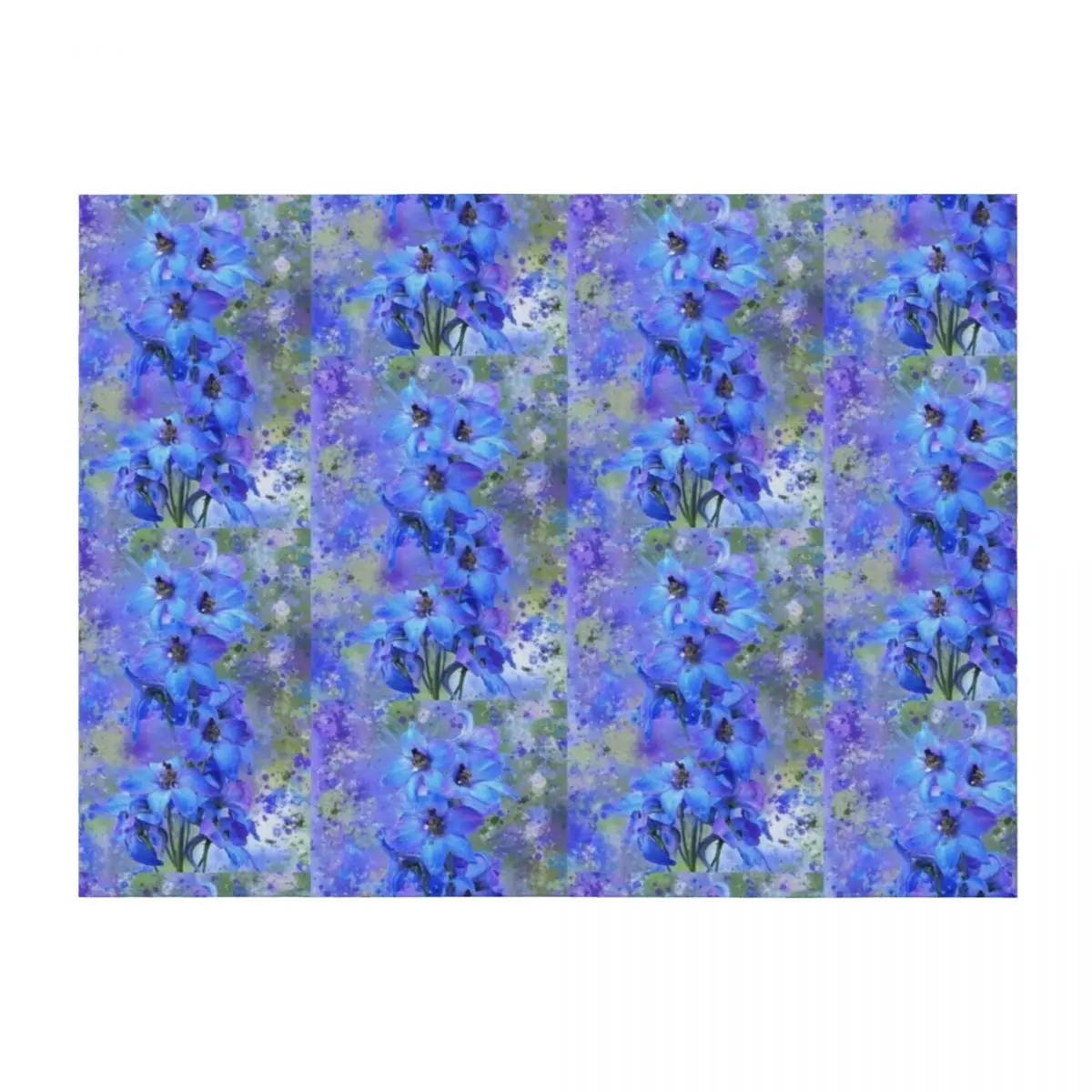 

Delightful Delphiniums Mixed Media Throw Blanket blankets and throws Decorative Sofa Travel Luxury Designer Blankets