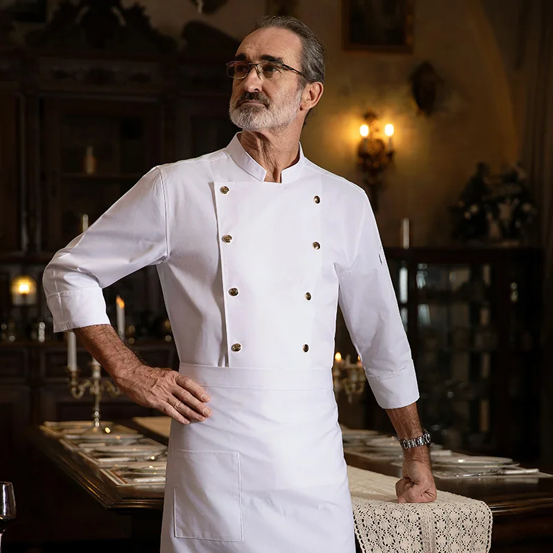 Chef vêtements de travail à manches longues automne hiver Restaurant Cuisine Cuisine occidentale Cuisine restauration cantine cuisson gâteau pain vêtements