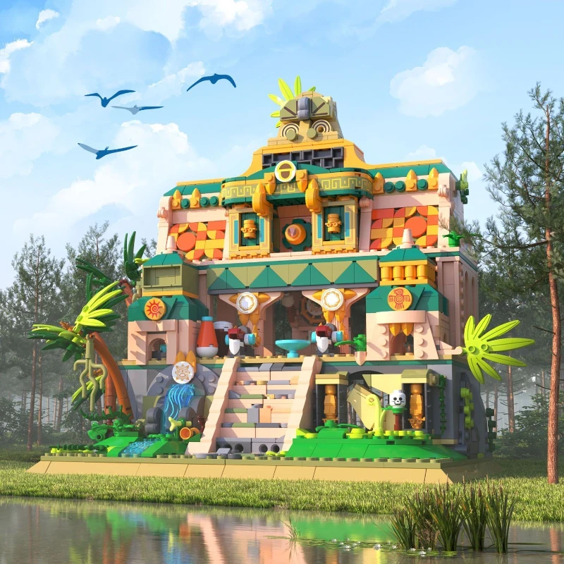 Chinese Building Blocks House Villa Street View Country Building Children's Educational Assembling Toys Gift Collection