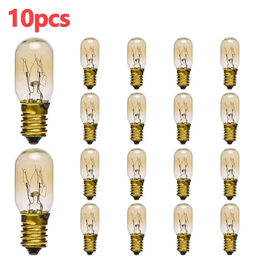 10pcs/set Salt Lamp Bulb 15w E14 Screw In Pygmy Bulbs Fridge Appliance Oven Replacement Glass Bulbs For Refrigerator Accessories