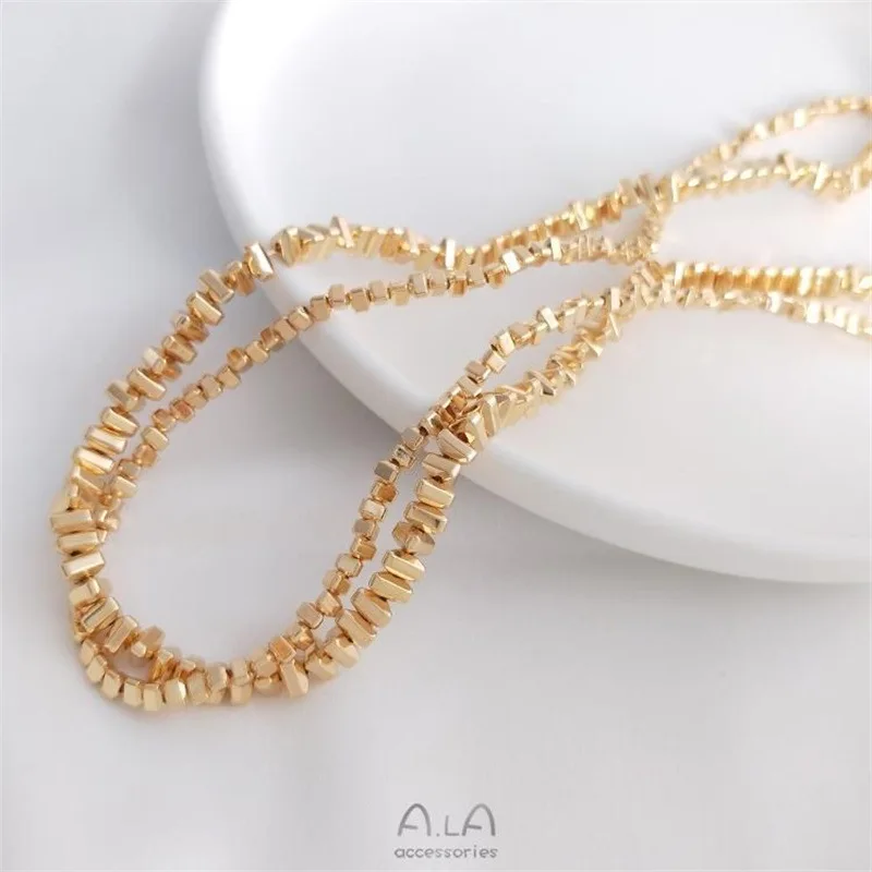 Gold-plated Bright Silver Triangular Small Broken Gold Stone Beads Broken Silver Beads DIY Handmade Beaded Jewelry Material