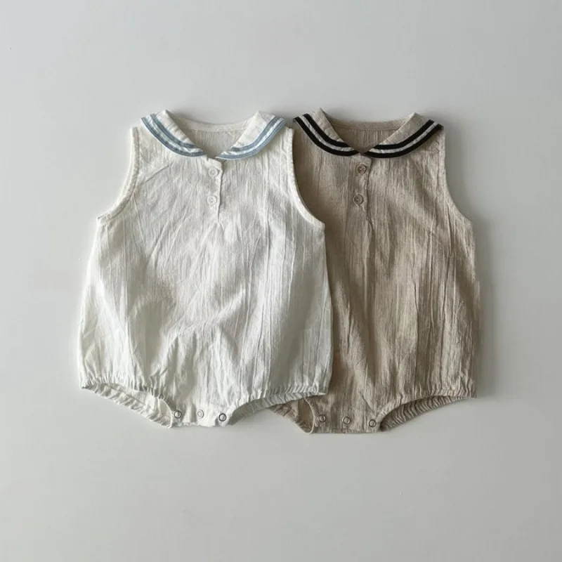 

Minimalist Navy Style Baby Romper - One-Piece Infant Bodysuit for Toddlers