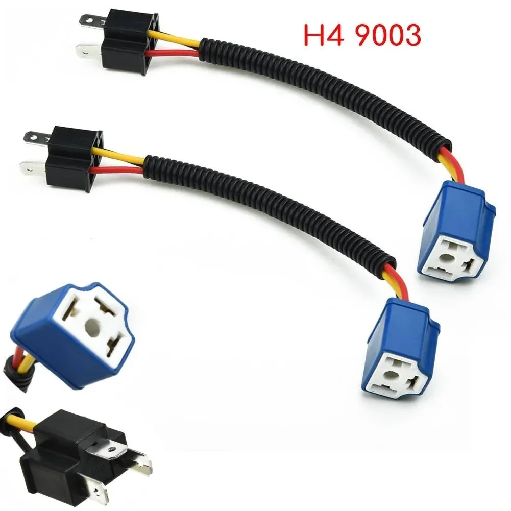 H4 9003 Ceramic Headlight Bulb Socket Connector Wiring Harness for Easy Plug and Play Installation in Car/Motorcycle/Truck