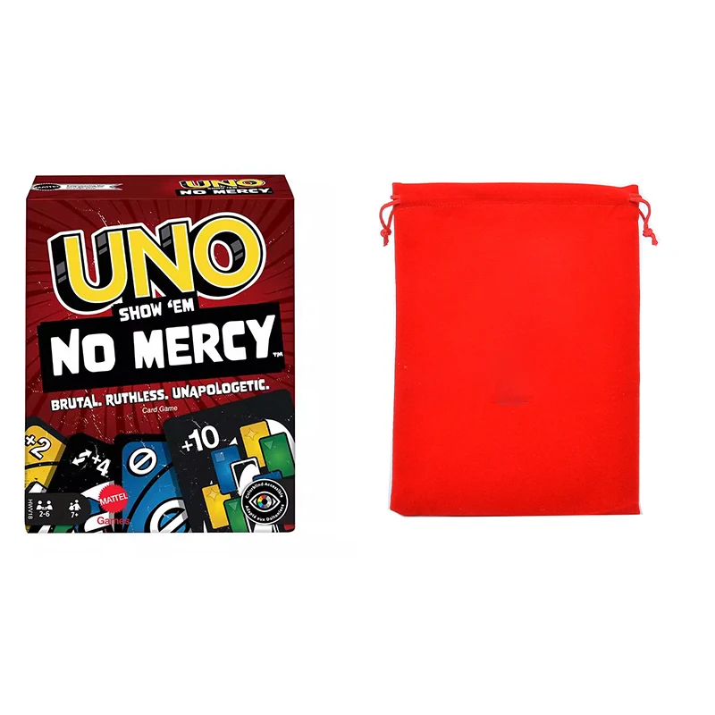 UNO No Mercy Card Game with Special Action Cards Durable Deck Easy Learning Suitable for All Ages Ideal for Game Nights Parties
