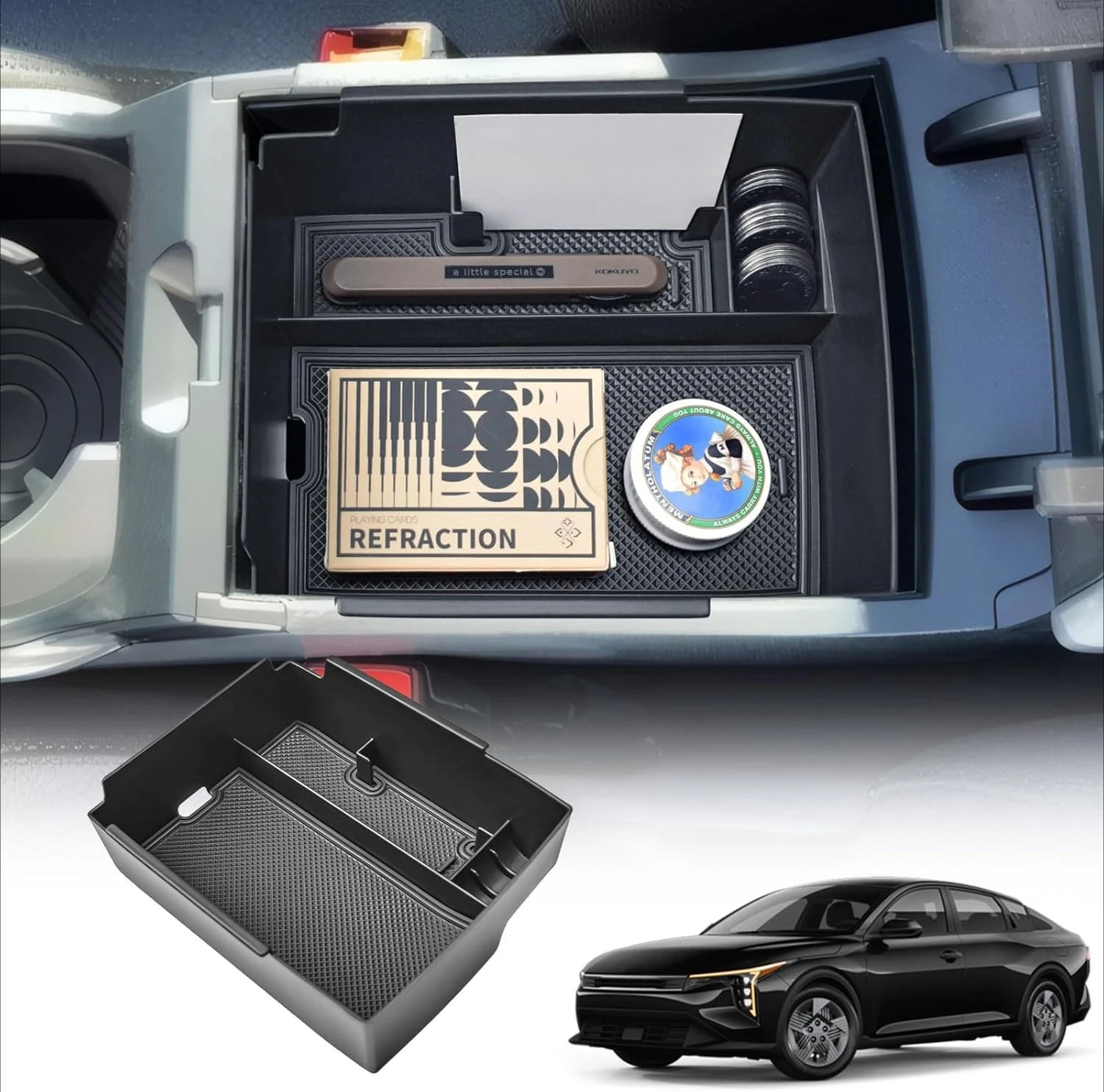 

TACOBRO Center Console Organizer Insert Tray for Kia K4 2025 Accessories Armrest Storage Box Middle Console Storage Organizer