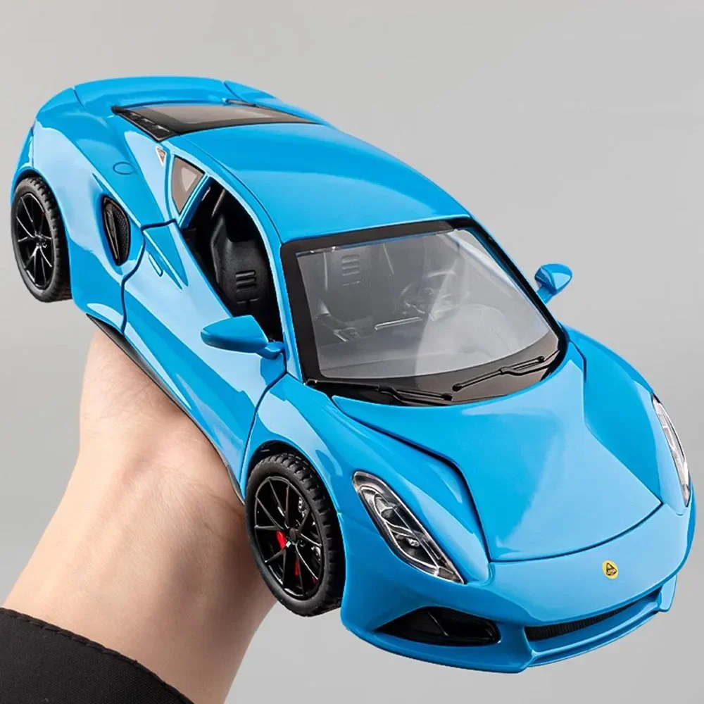 1:24 Lotus Emira Sportcar Miniatuur Auto Model Speelgoed Legering Diecast Voertuigen Deuren Geopend Geluid Licht Trek Speelgoed voor Jongen