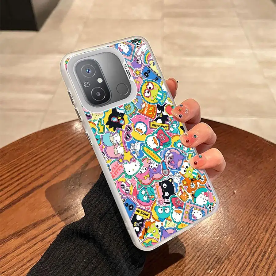 Casing untuk Xiaomi Redmi 14C 12C 10C A1 A2 Plus 9T A5 K60 9C 13C Penutup Belakang Ponsel Lucu H-elloS K-ittyS Kuromi