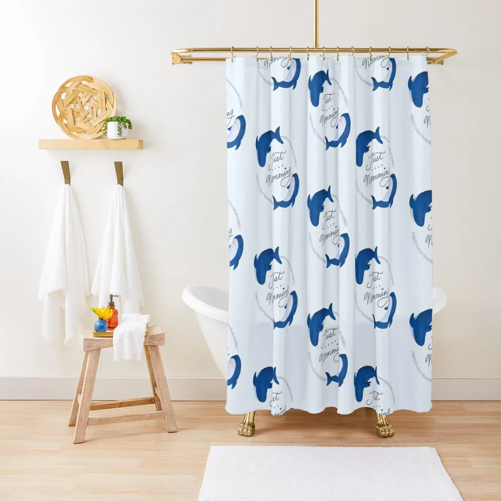 

Blahaj/sharks: Just keep nomming! Shower Curtain Anime Bathroom Bathroom Shower Set For Bathroom Shower Cover Curtain