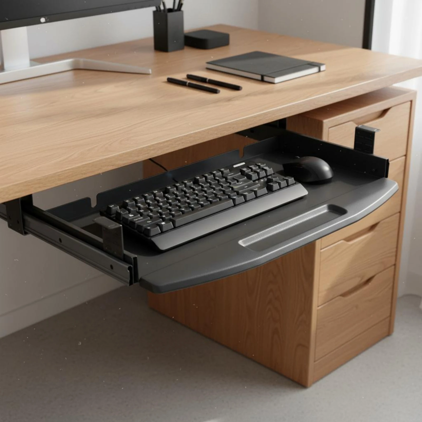 Under Desk Keyboard Tray Ergonomic Metal Keyboard Tray for Office Workers