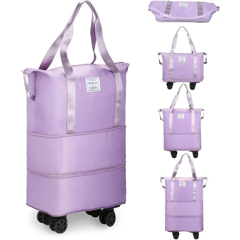 

28-58L Rolling Duffle Bag Expandable Foldable Carry on Large Weekend Bag with Spinner Wheels Folding Travel Bag Bag Hand Bags
