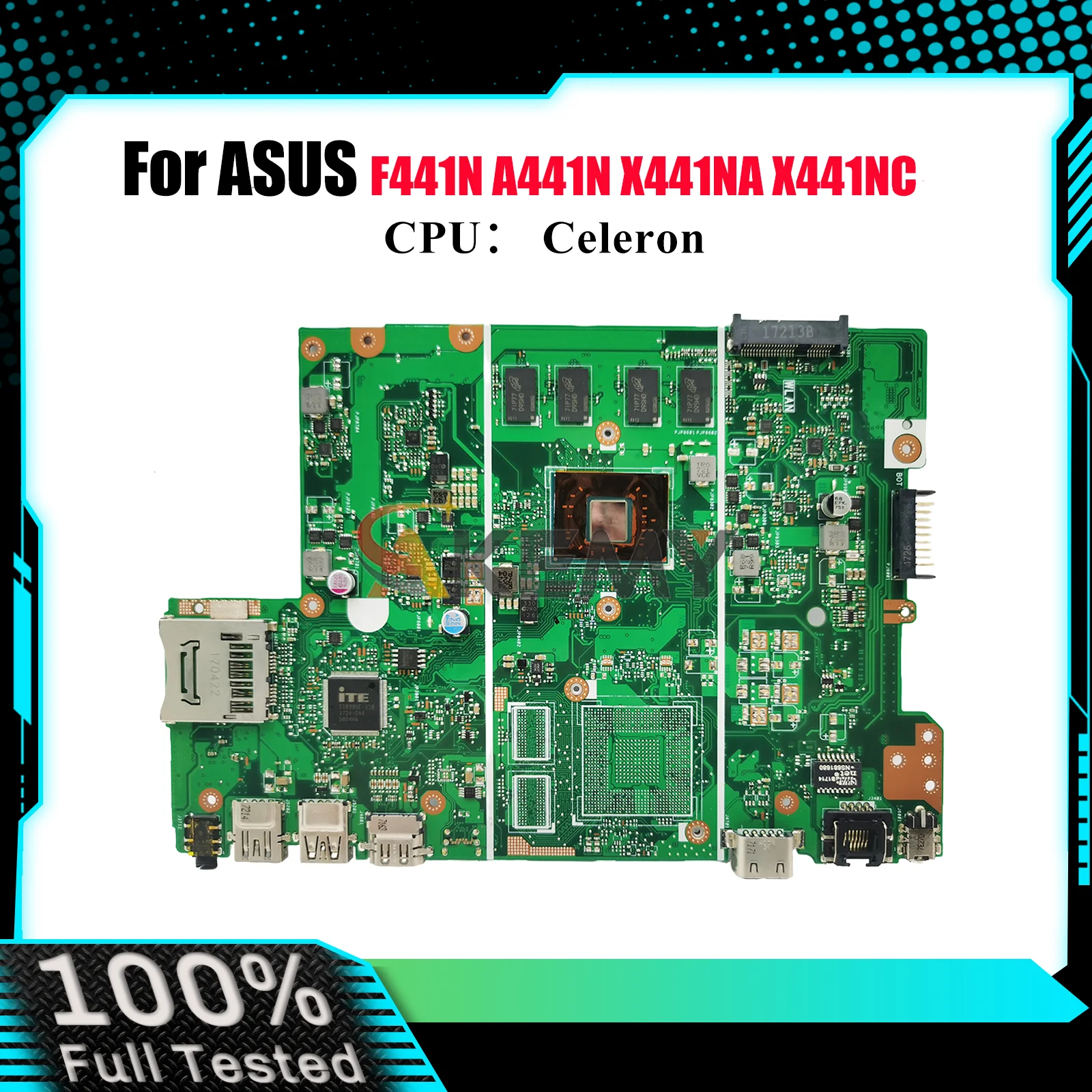 

X441NA Laptop Motherboard For ASUS VivoBook A441N F441N X441N X441NC X441NA Mainboard With Celeron CPU 100% tests OK fast ship