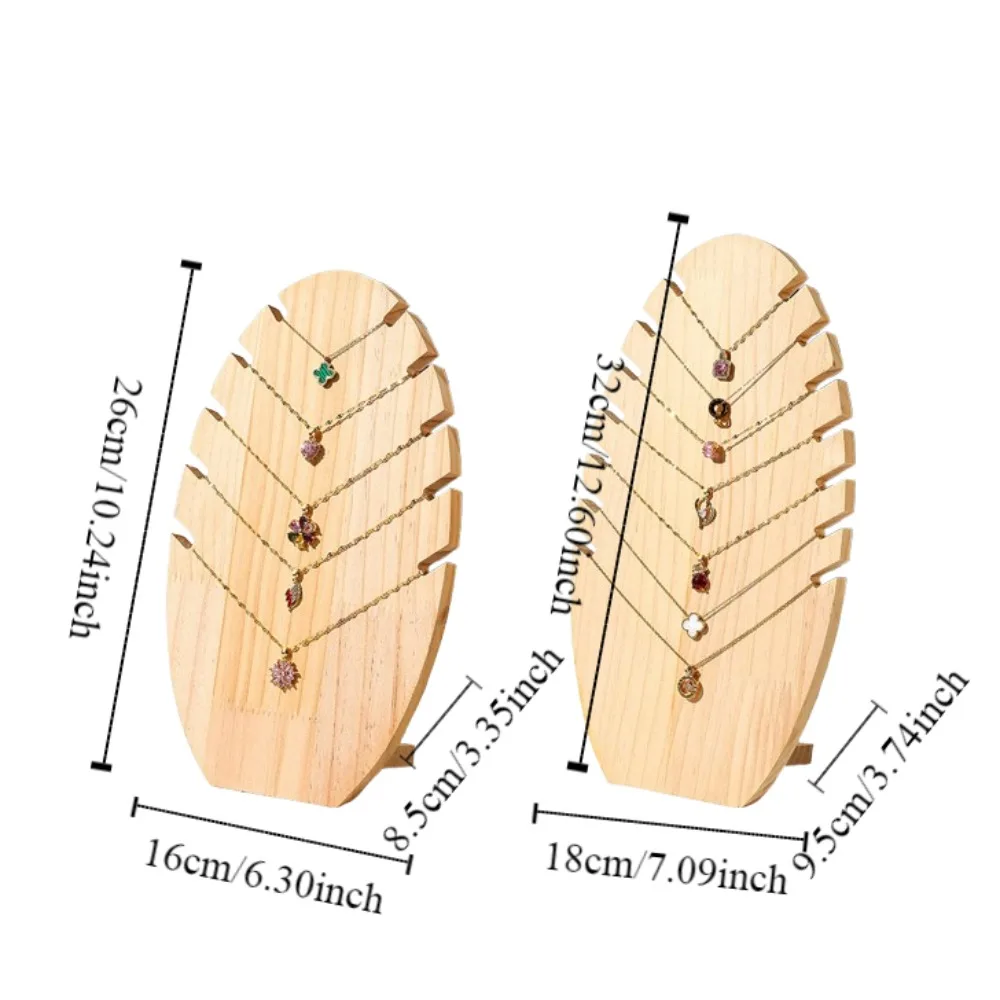 Wood Necklace Display Board Hanging Rack Flame Shape Pendant Organizer Shelf Multiple Storage Holder Jewelry Display Stand