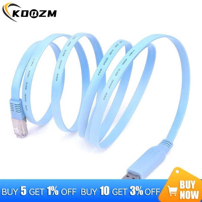 1,8 m USB zu RJ45 USB zu RS232 seriell zu RJ45 Cat5 Konsole Adapter Kabel Kabel für Cisco Router neu