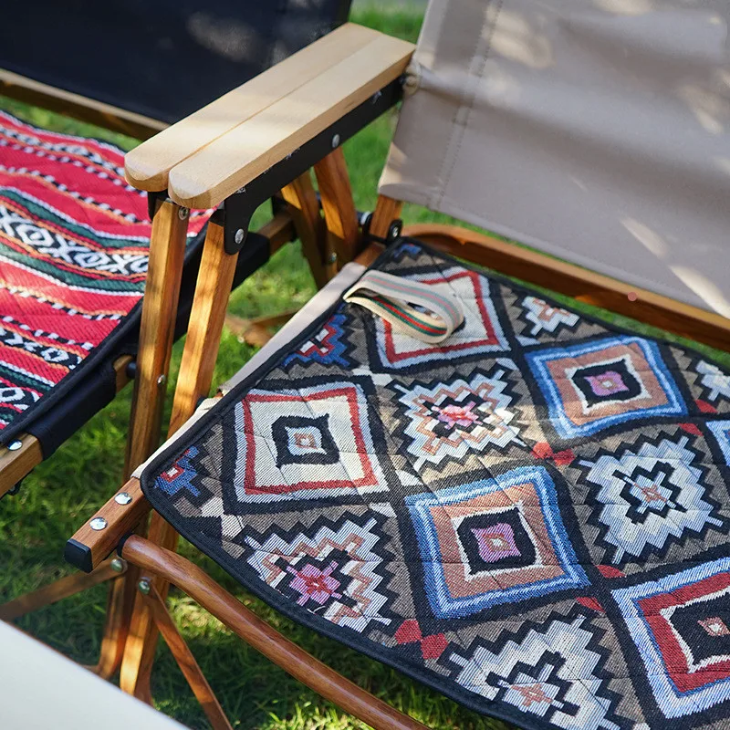 

Outdoor moisture-proof cushion portable lightweight foldable chair pad ethnic style thickened waterproof single small floor mat