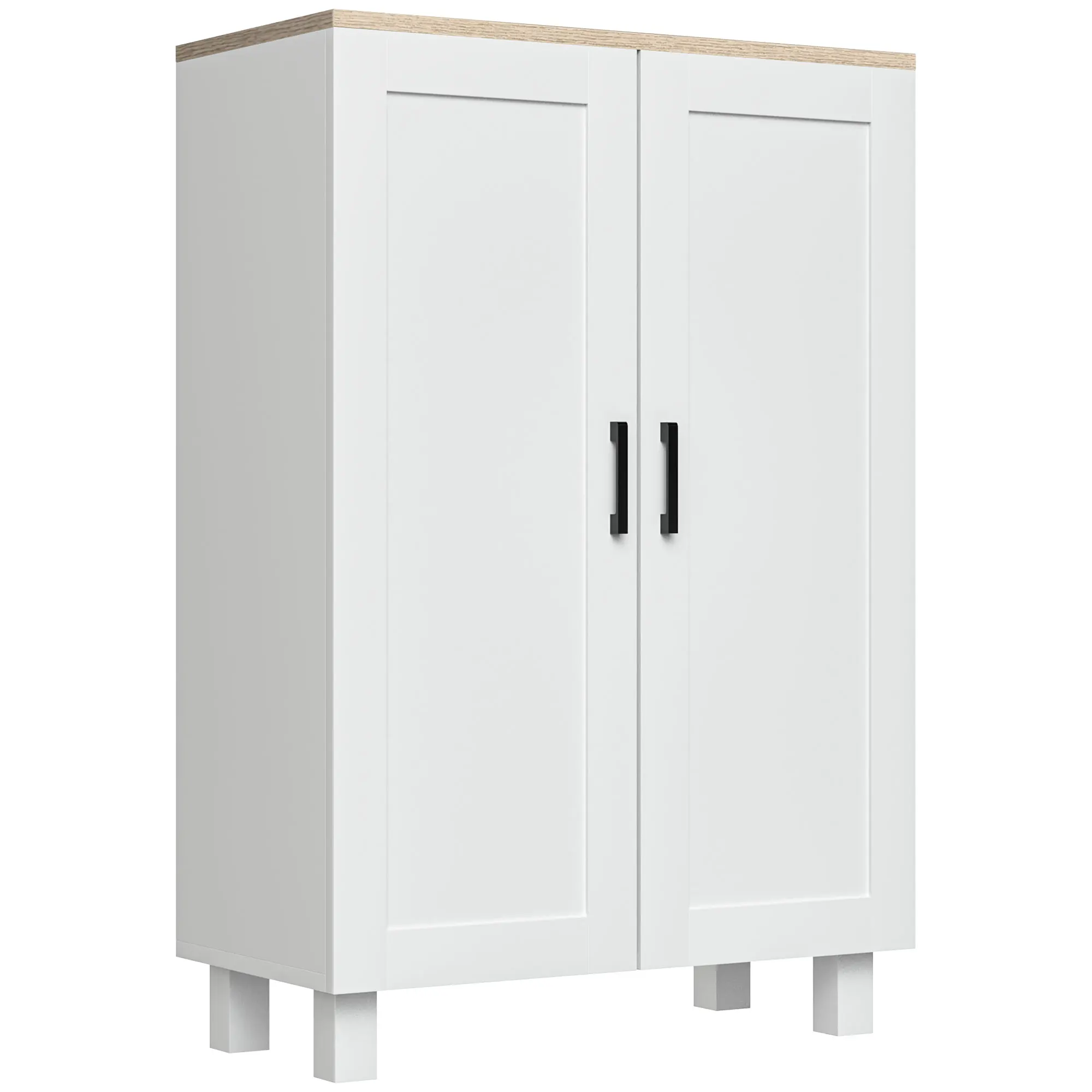 HOMCOM Armario de Salón Moderno con 2 Puertas Estante Ajustable 60x30x90 cm