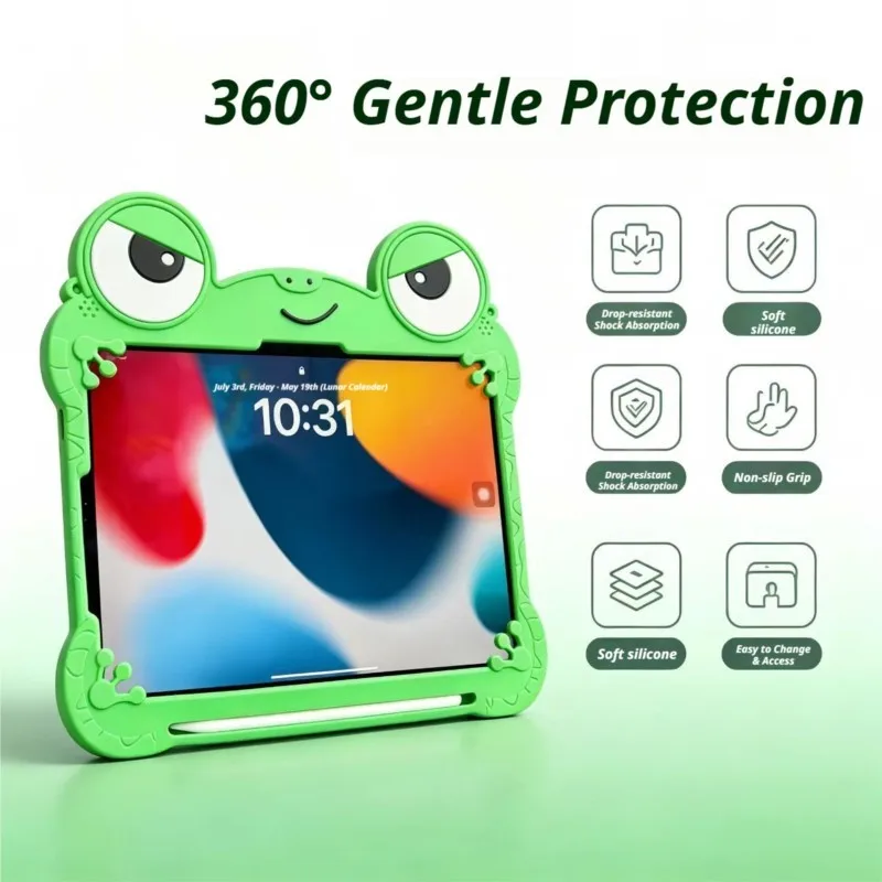 For Huawei Matepad Pad 11 2023 11.5" 11.5S SE 11 Air 11.5 2021 2024 2025 Honor Pad X8a Case Cartoon Frog Silicone Kids Cover