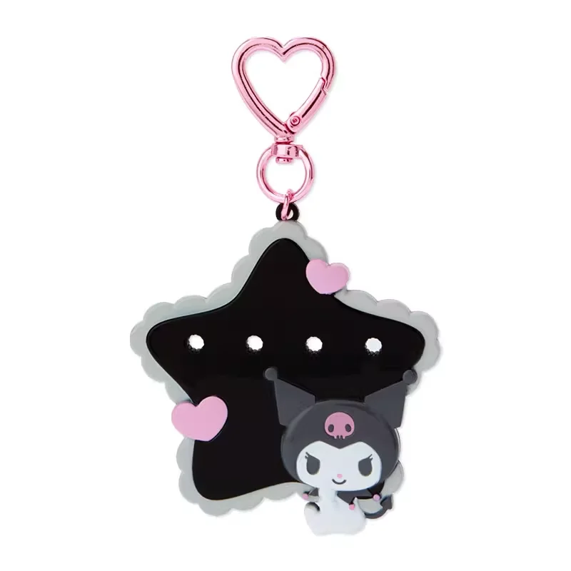 Kawaii Sanrio Cartoon My Melody Kuromi Cinnamoroll Wish Me Mell Text Personalized Keychain Photo Set Charm Charm Bag Hanging