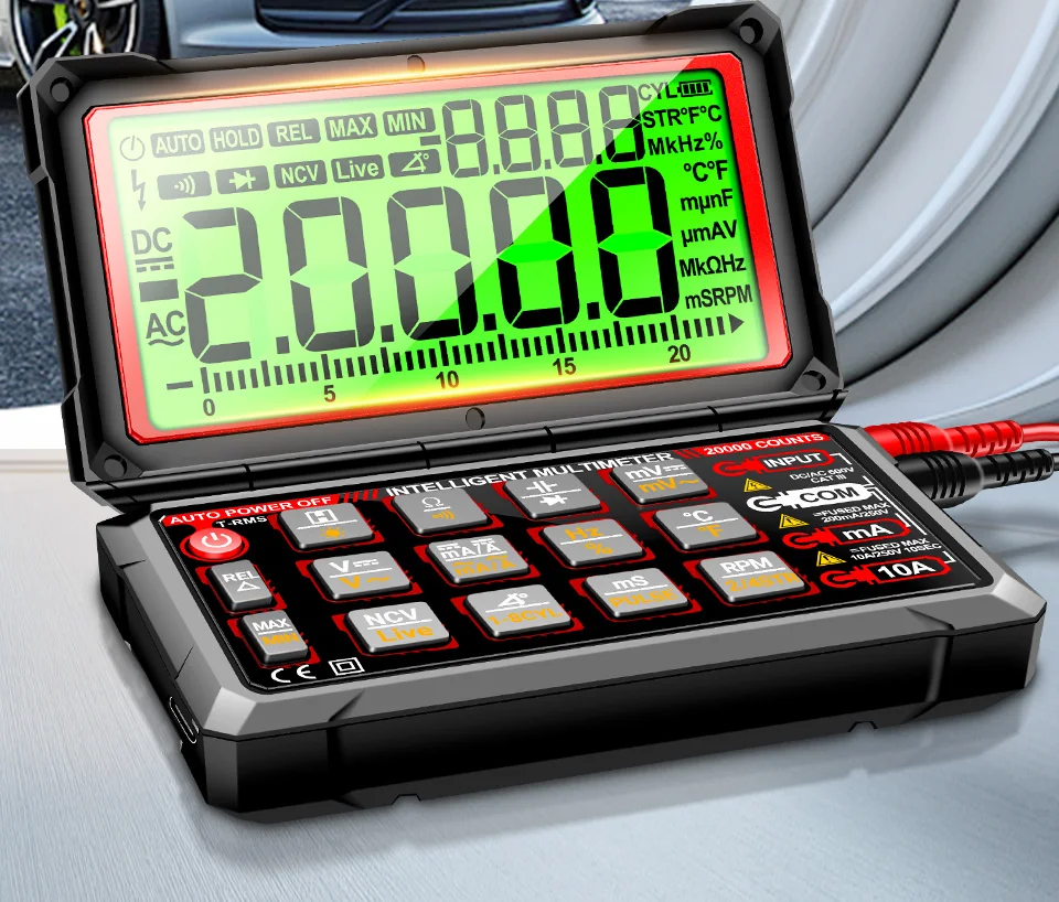 

Цифровой мультиметр ANENG 623 для измерения переменного/постоянного напряжения, тока, NCV, диодов, емкости, с функцией зуммера, 20000 измерений, для авторемонта