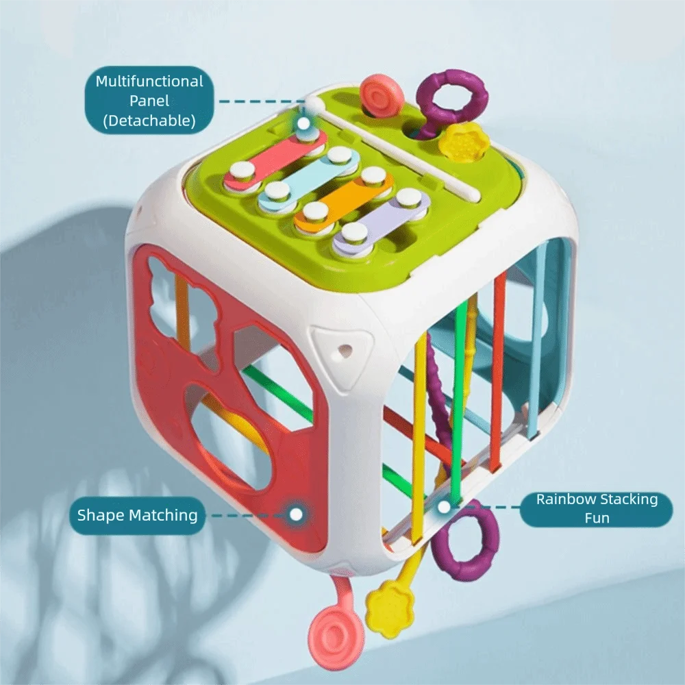 Colorful Blocks Activity Cube Sorting Game Shape Sorter Montessori Motor Training Sensory Development Sensory