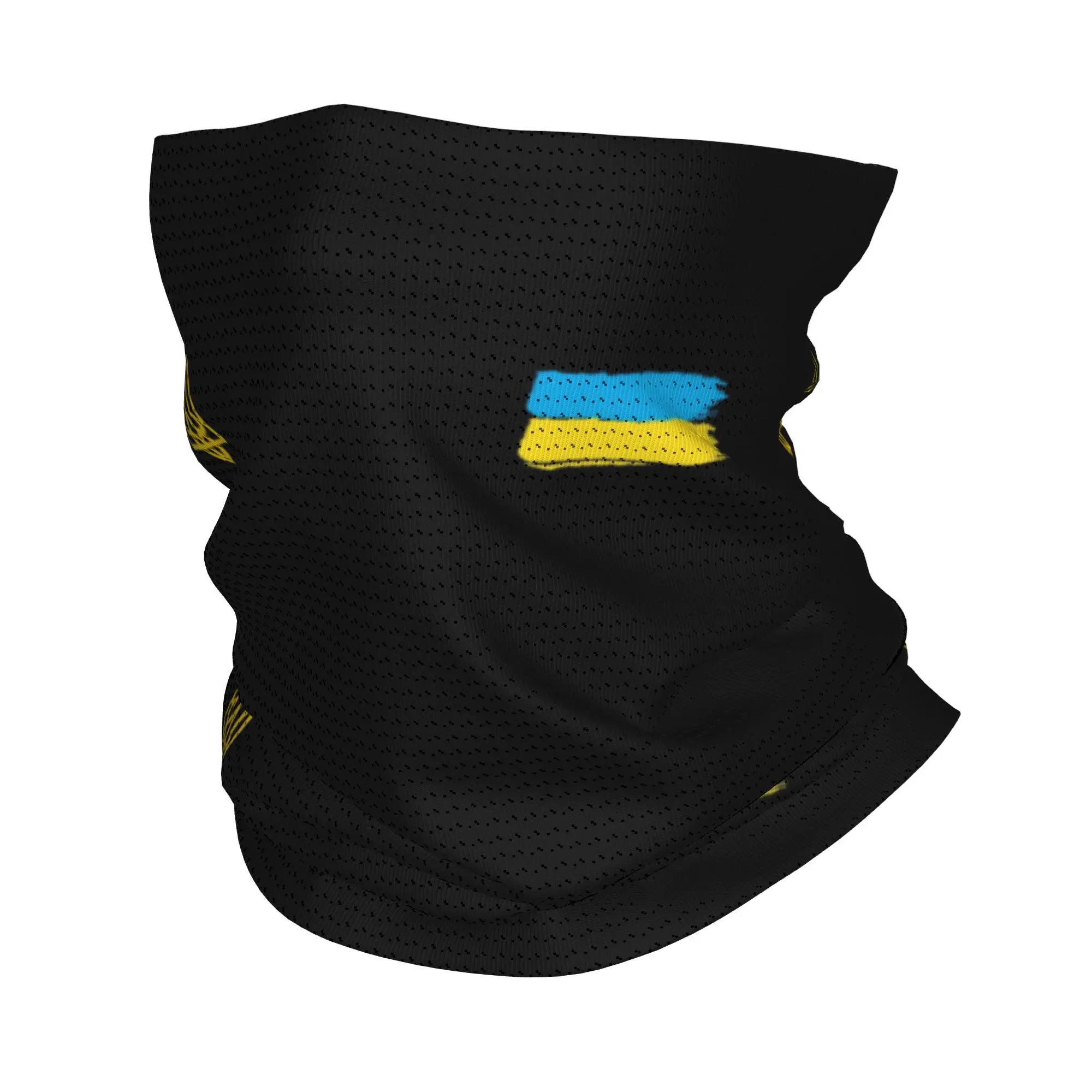 Coat of Arms of Ukraine Trident Winter Headband Neck Warmer Women Men Ski Running Tube Scarf Ukrainian Flag Face Bandana Gaiter