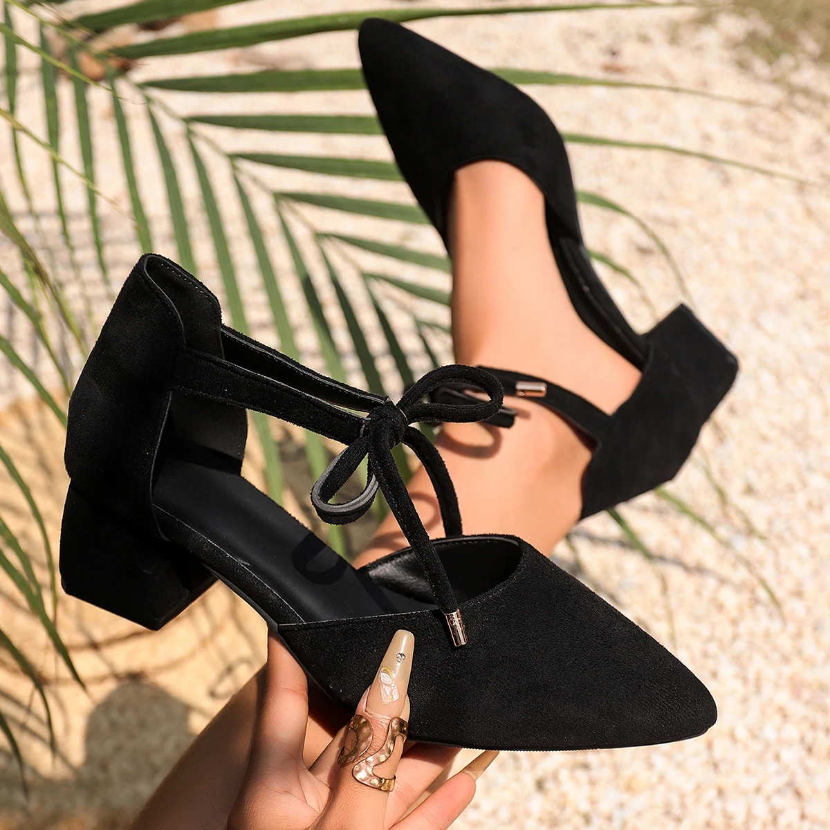 

Women High Heel Sandals Square High Heels Lace Up Women Pumps Sexy Pointed Toe Ladies Shoes Wedding Strap Blue Woman Shoes