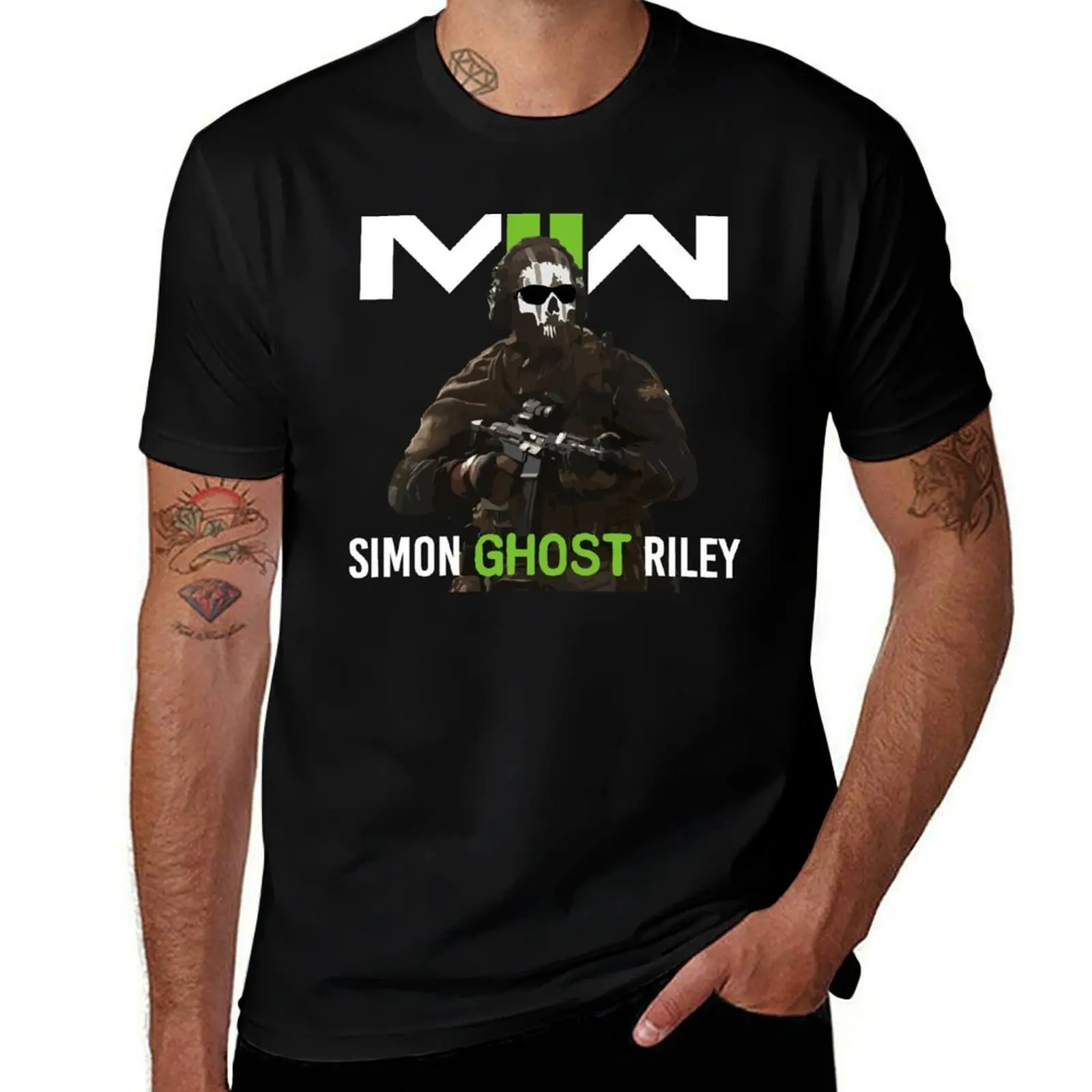 Simon Ghost Riley MW2 T-Shirt Comfortable Work Wear Tee T-Shirt