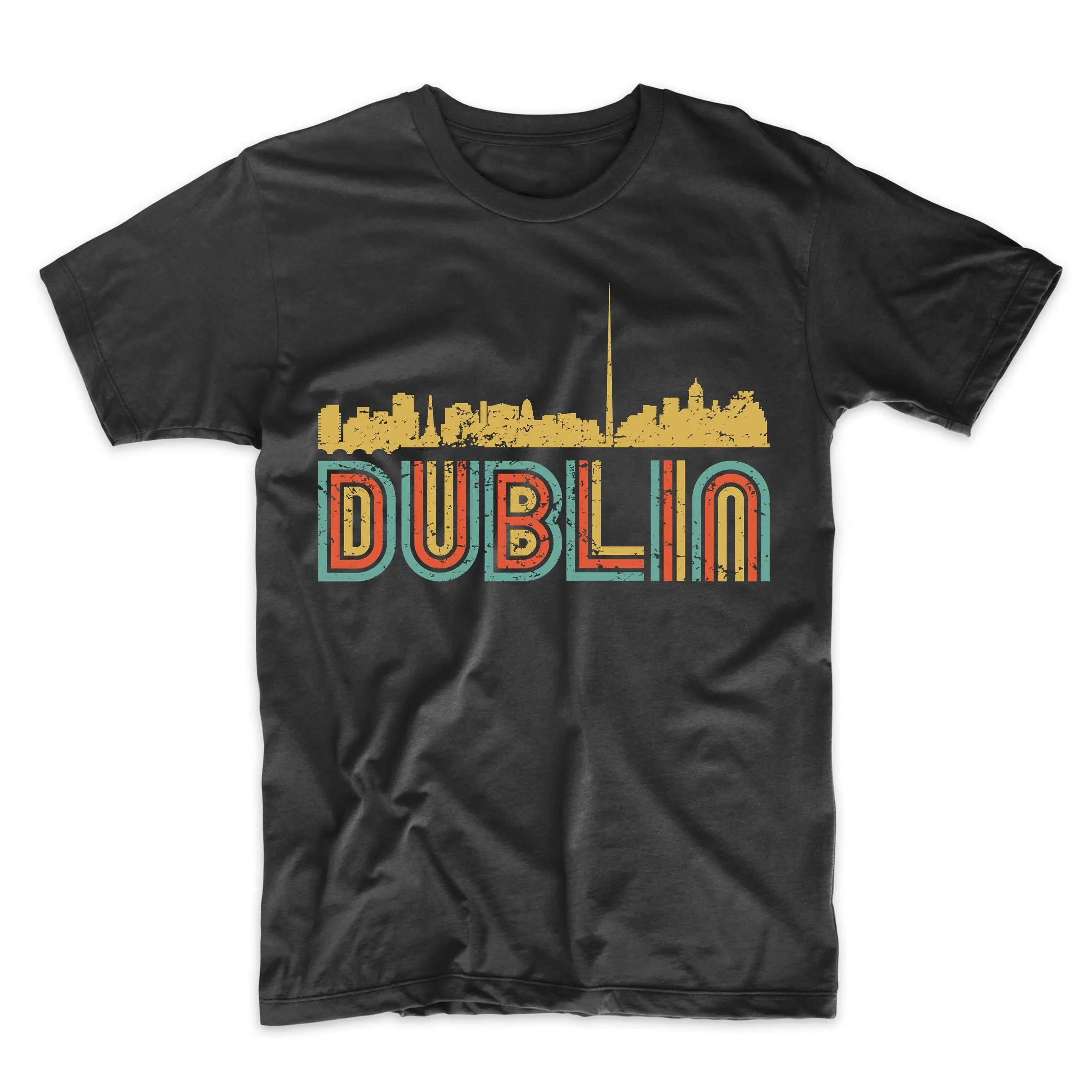 Men'S Dublin T Shirt Retro Vintage Style Ireland Skyline